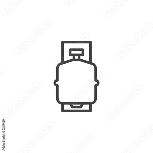 Gas tank line icon. linear style sign for mobile concept and web design. Propane gas container outline vector icon. Symbol, logo illustration. Vector graphics