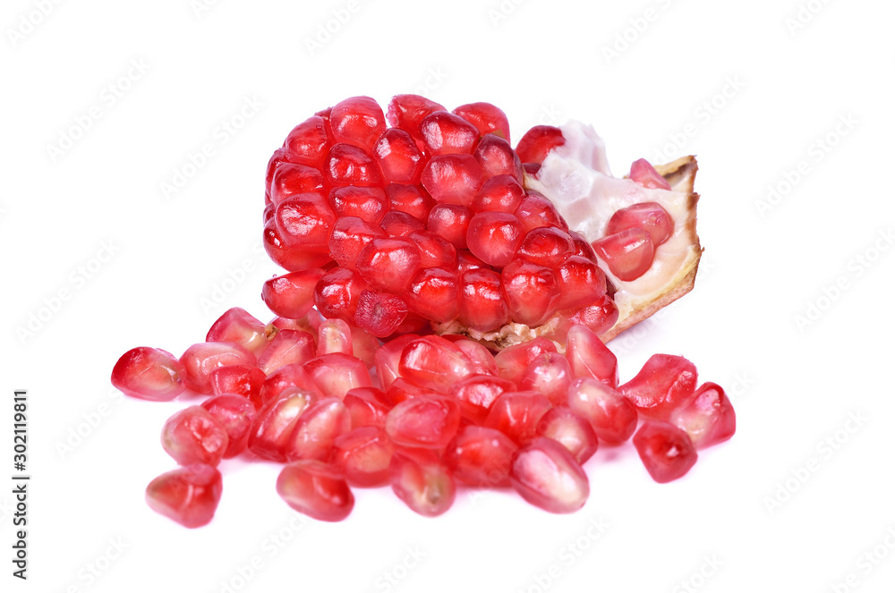 Pomegranate fruit isolated on the white background