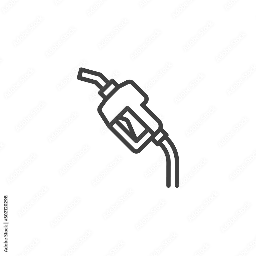 Gasoline pump line icon. linear style sign for mobile concept and web design. Fuel Petrol Pump nozzle outline vector icon. Symbol, logo illustration. Vector graphics Gasoline pump line icon. linear style sign for mobile concept and web design. Fuel Petrol Pump nozzle outline vector icon. Symbol, logo illustration. Vector graphics