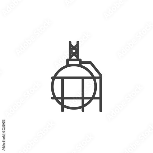 Industrial oil tank line icon. linear style sign for mobile concept and web design. Fuel storage tank outline vector icon. Symbol, logo illustration. Vector graphics