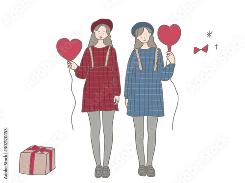 バレンタインデーの女の子