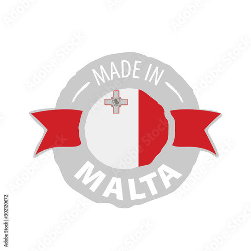 Malta flag, vector illustration on a white background