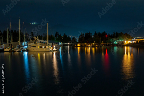 Royal Vancouver Yacht Club at night photo