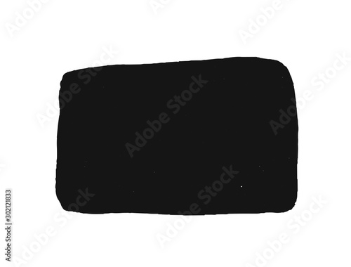 Black paint rectangle isolated on white background