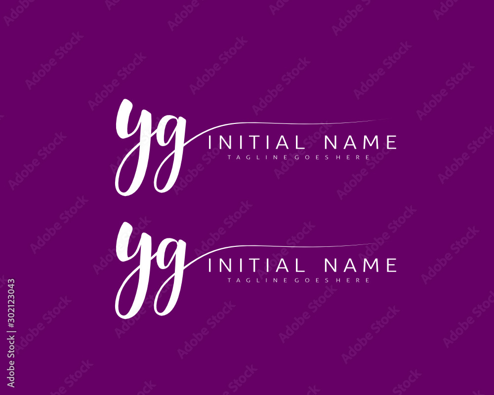 Y G YG Initial handwriting logo vector. Hand lettering for designs.