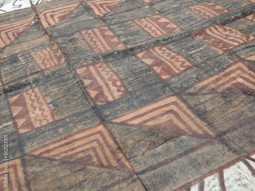 Wallis et Futuna. Tapa de cérémonie pouvant servir de linceul