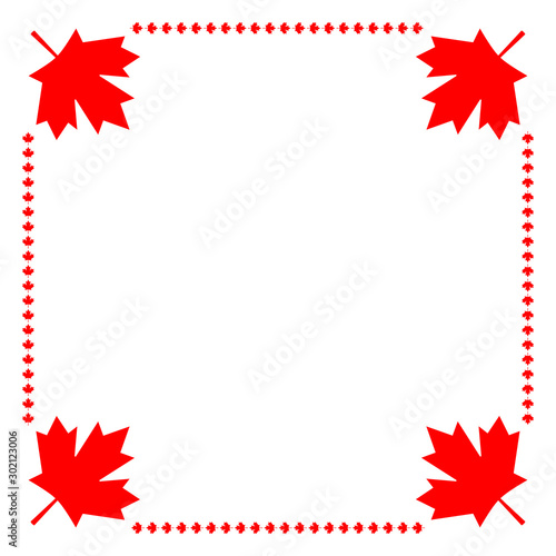 Canadian flag symbolism maple red leaf corner frame