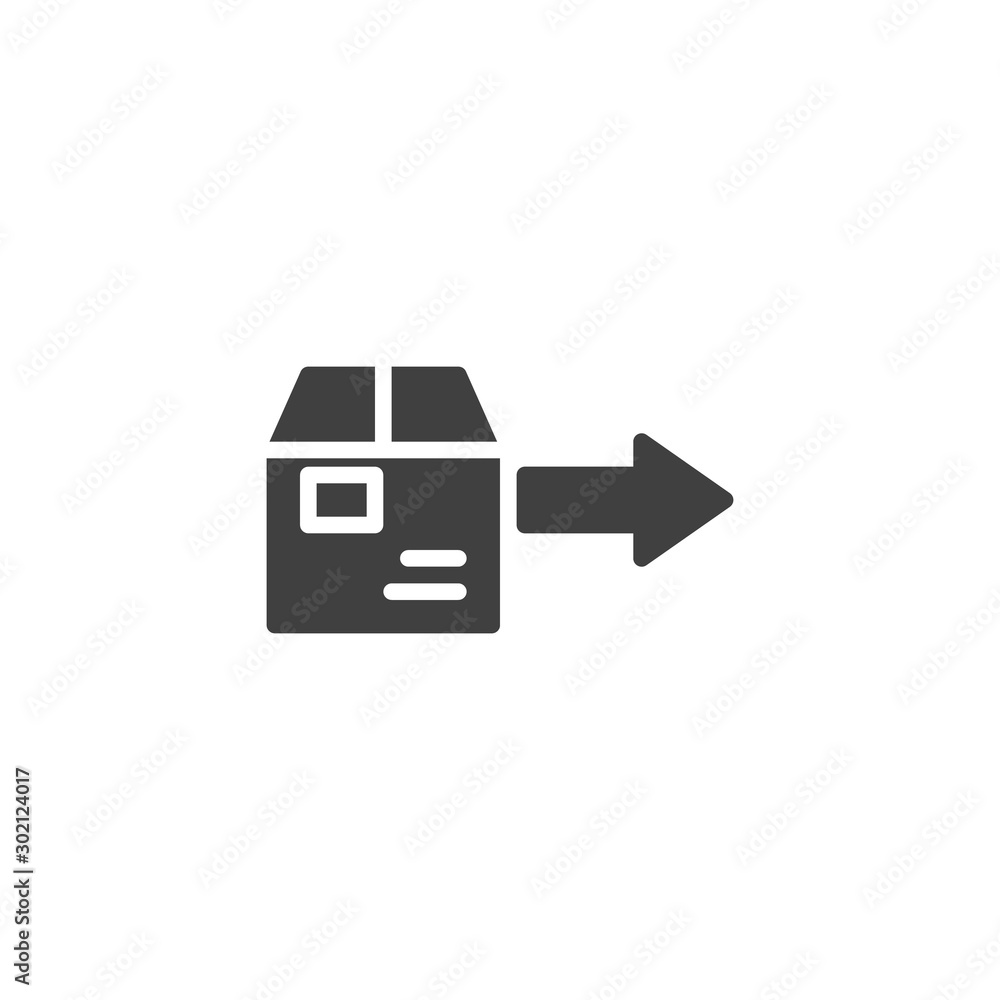 Package box delivery vector icon. filled flat sign for mobile concept and web design. Parcel sending glyph icon. Symbol, logo illustration. Vector graphics Package box delivery vector icon. filled flat sign for mobile concept and web design. Parcel sending glyph icon. Symbol, logo illustration. Vector graphics