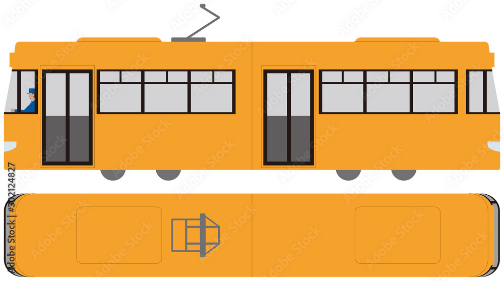 車輛 路面電車の側面と上部 ベクター素材stock Vector Adobe Stock