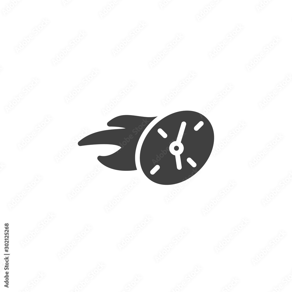 Express delivery vector icon. Clock with fire flame filled flat sign for mobile concept and web design. Fast shipping glyph icon. Symbol, logo illustration. Vector graphics Express delivery vector icon. Clock with fire flame filled flat sign for mobile concept and web design. Fast shipping glyph icon. Symbol, logo illustration. Vector graphics