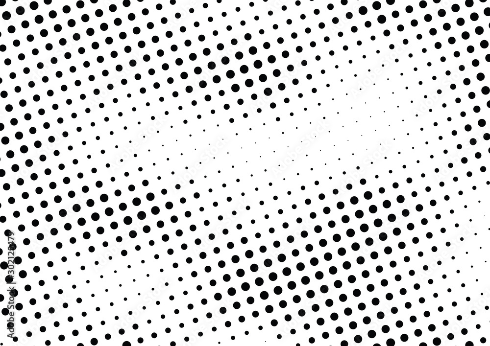 Abstract halftone dotted background. Monochrome pattern with dot and circles.  Vector modern futuristic texture for posters, sites, business cards, cover postcards, interior design, labels, stickers.