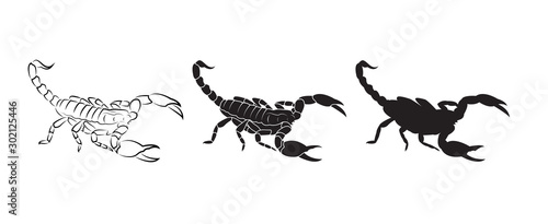 Vector of scorpions isolated on white background. Insect. Animal. Scorpions logo or Icon. Easy editable layered vector illustration. © yod67