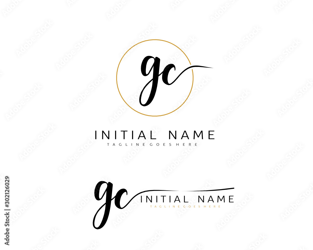 G C GCInitial handwriting logo vector. Hand lettering for designs. G C GCInitial handwriting logo vector. Hand lettering for designs.