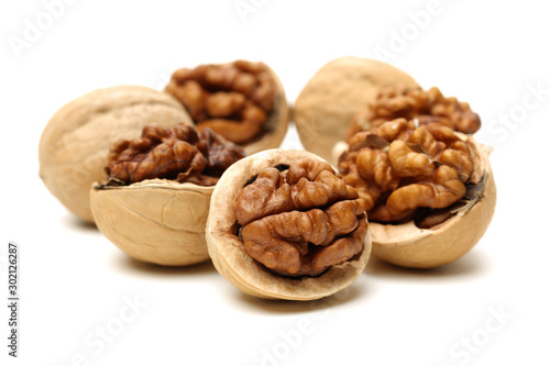 walnuts on a white background