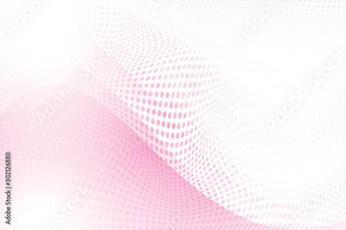 Abstract geometric white and pink color background with halftone effect.
