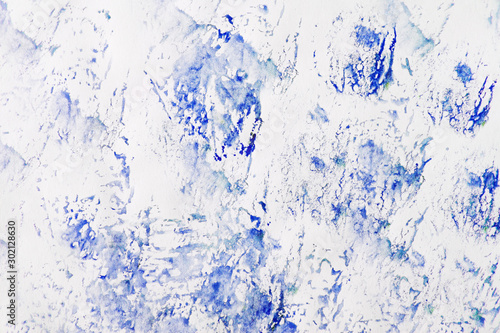 Abstract strokes of blue watercolor paint for the background