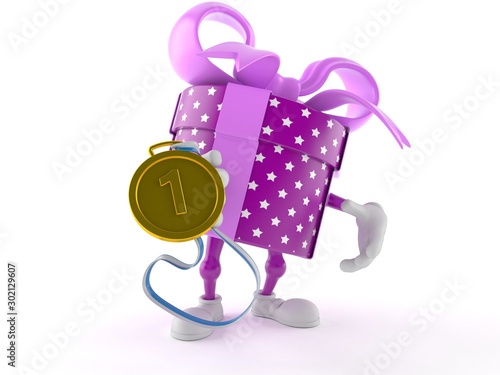 Gift character with golden medal © Talaj