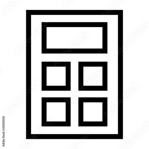 calculator line vector isolated icon
