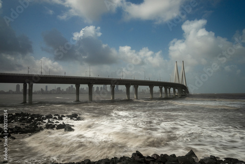 Bandra worli sea link bridge seen from Band stand Bandra,Mumbai Maharashtra,India