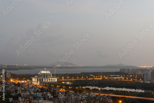 View of Navi mumbai city from Parsik Hill,Belapur,Navi Mumbai,Maharashtra,India