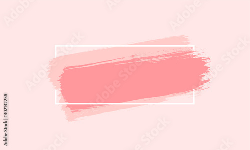 Light pink background with pink paint strokes and box with copy space for text