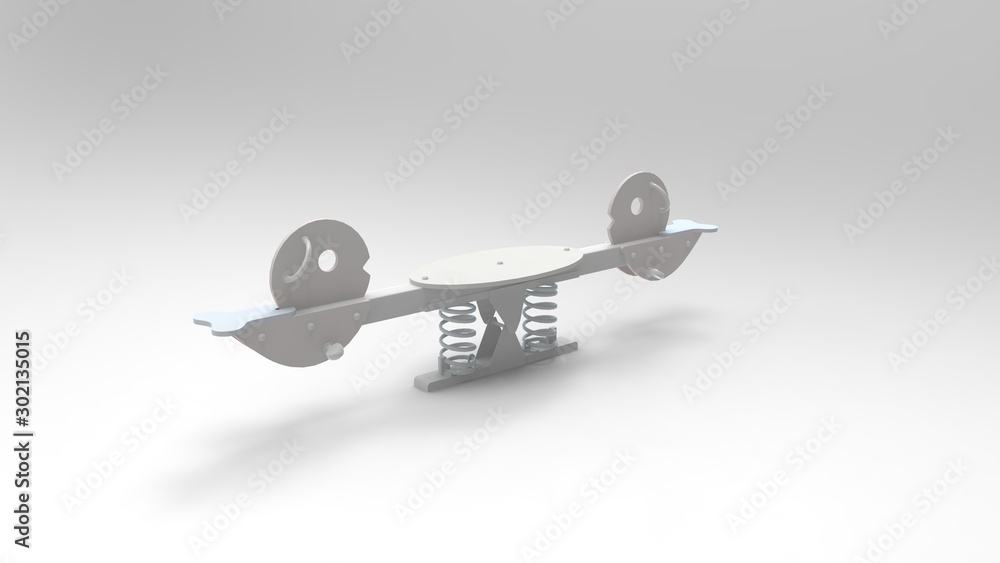 3d rendering of a seesaw isolated in studio background 3d rendering of a seesaw isolated in studio background