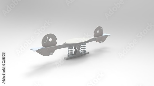 3d rendering of a seesaw isolated in studio background