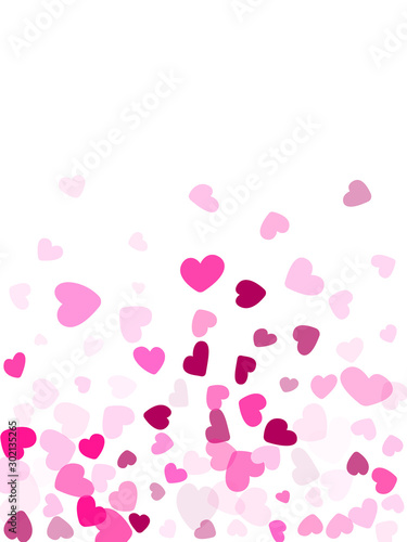 Hearts confetti flying vector background graphic design.