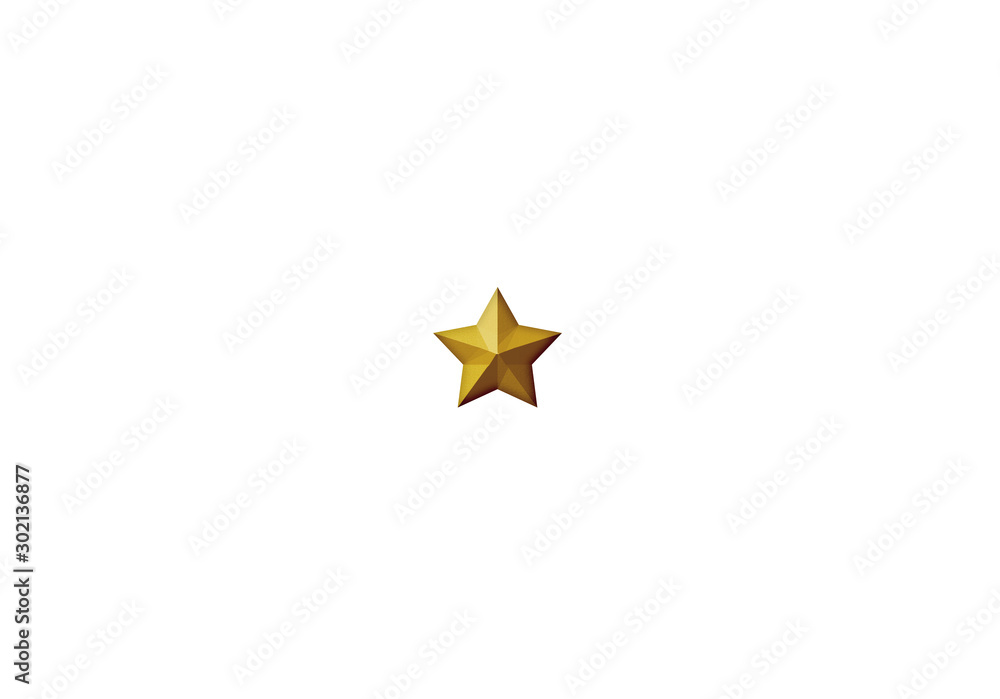 Obraz premium Three-dimensional star mark used for evaluation or rank or grade. 評価、グレード、ランクなどに使用する星マーク