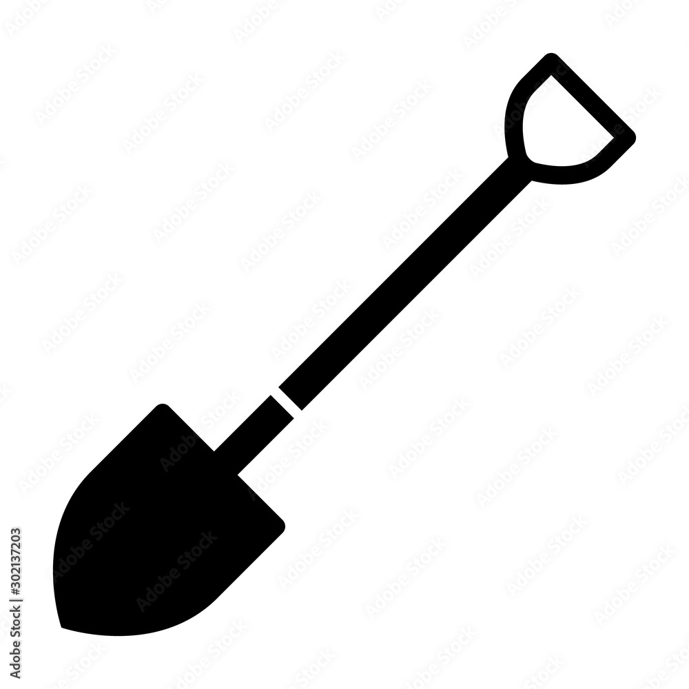 Shovel for digging and construction flat vector icon for apps and websites Shovel for digging and construction flat vector icon for apps and websites