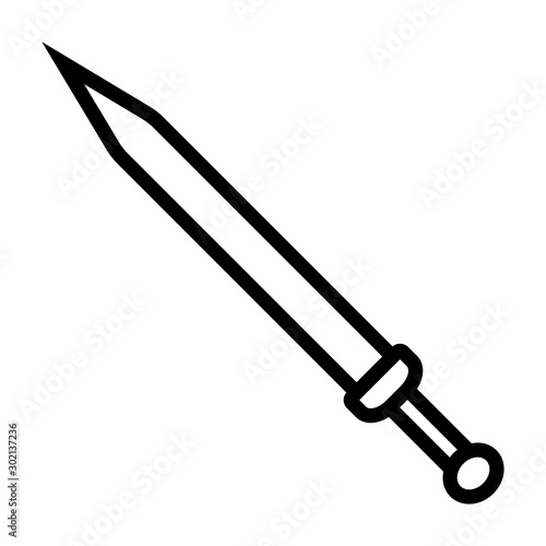 Gladius roman sword line art vector icon for games and apps