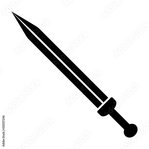 Gladius roman sword flat vector icon for games and apps