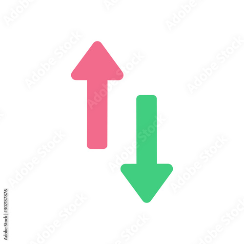 Mobile data icon,two arrow, modern flat design color sign vector