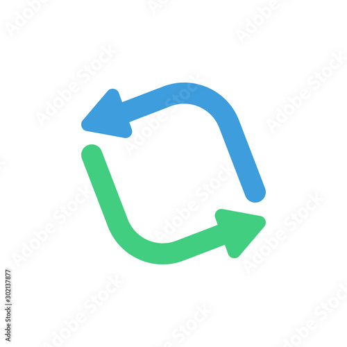 Refresh Rotate icon, modern flat design color sign vector