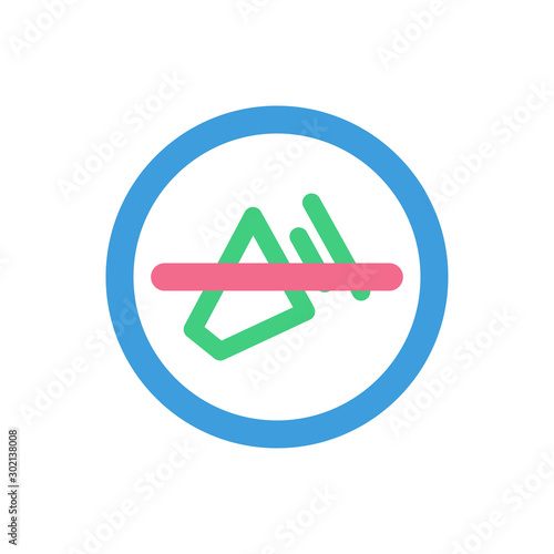 Speaker off icon, modern flat design color sign vector