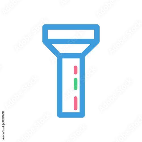 Flashlight icon, modern flat design color sign vector