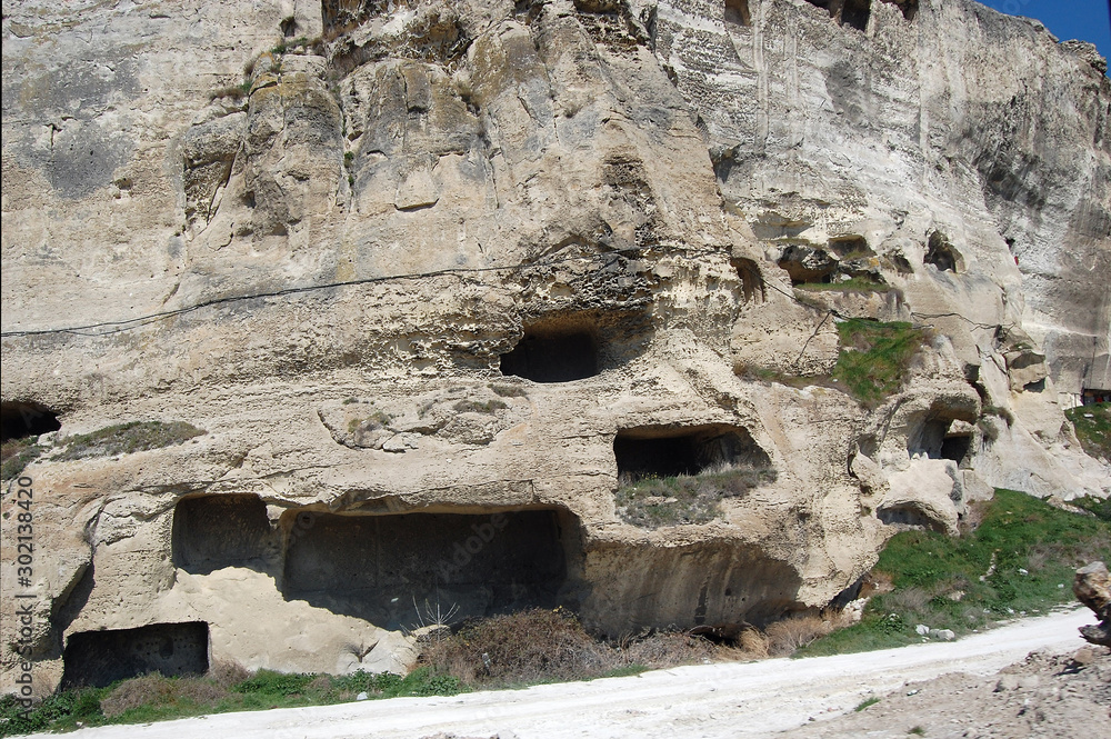 Ruins of old cave town Inkerman. Crimea,Sevastopol,Russia (former Ukraine)