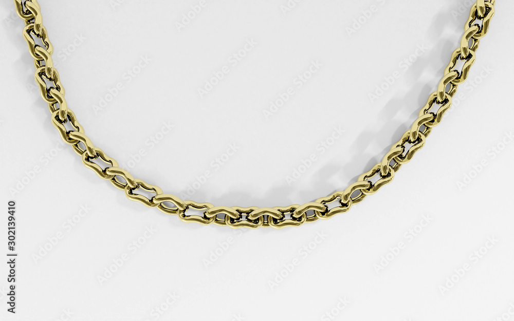 Golden chain isolated on a white background 3d render illustration Golden chain isolated on a white background 3d render illustration