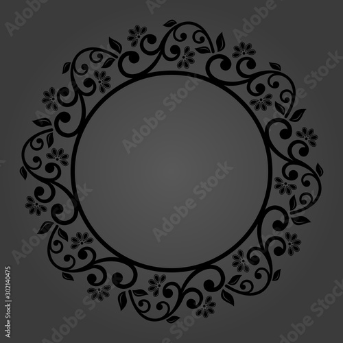 Elegant vintage vector round black ornament in classic style. Abstract traditional pattern with oriental elements. Classic vintage pattern
