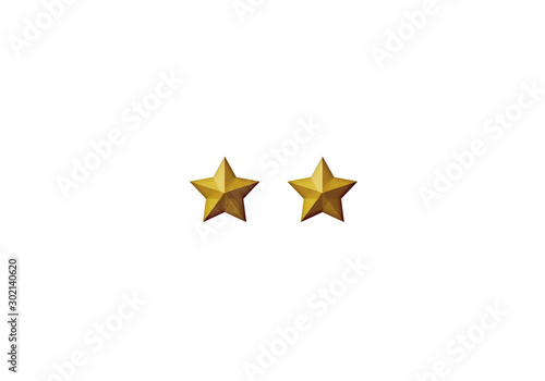 Three-dimensional star mark used for evaluation or rank or grade. 評価、グレード、ランクなどに使用する星マーク