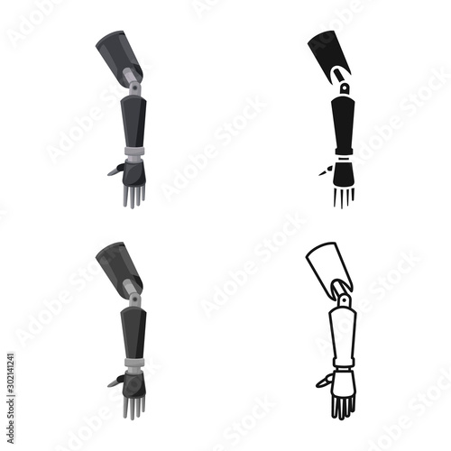 Isolated object of arm and prosthesis symbol. Graphic of arm and imitation stock symbol for web.