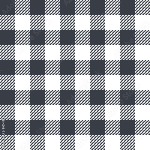 Black Gingham seamless pattern.