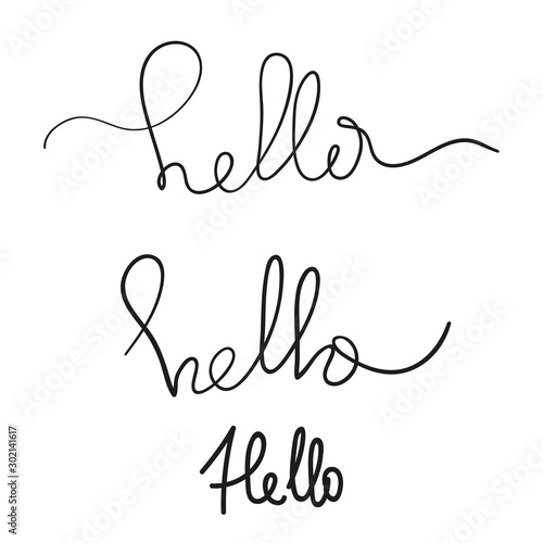 Vector set of handwritten w...