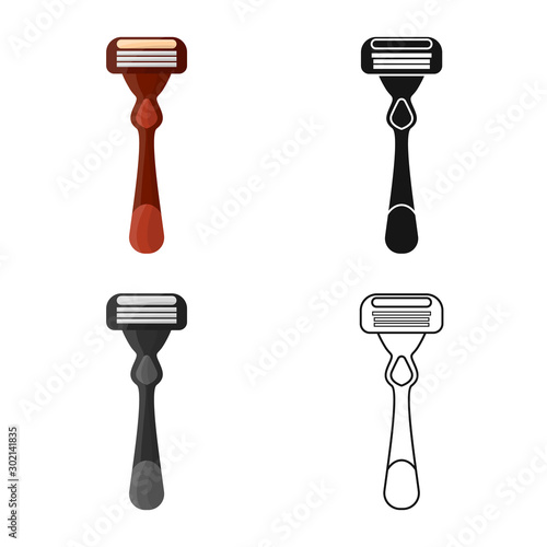 Vector illustration of shaver and shave sign. Web element of shaver and safety stock vector illustration.