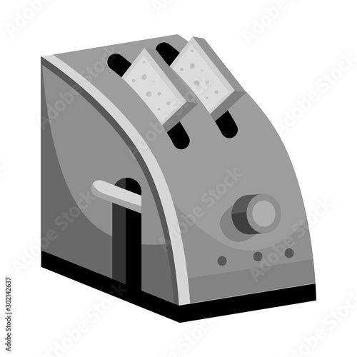 Vector illustration of toaster and toast symbol. Web element of toaster and electrical stock symbol for web.