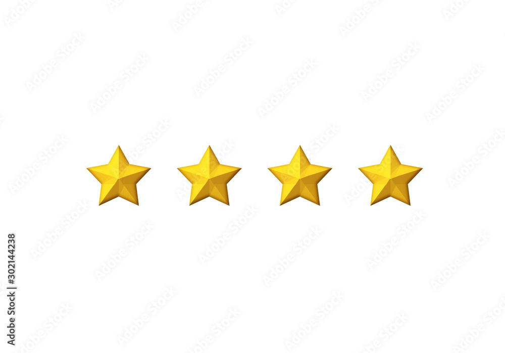 Three-dimensional star mark used for evaluation or rank or grade. 評価、グレード、ランクなどに使用する星マーク Three-dimensional star mark used for evaluation or rank or grade. 評価、グレード、ランクなどに使用する星マーク