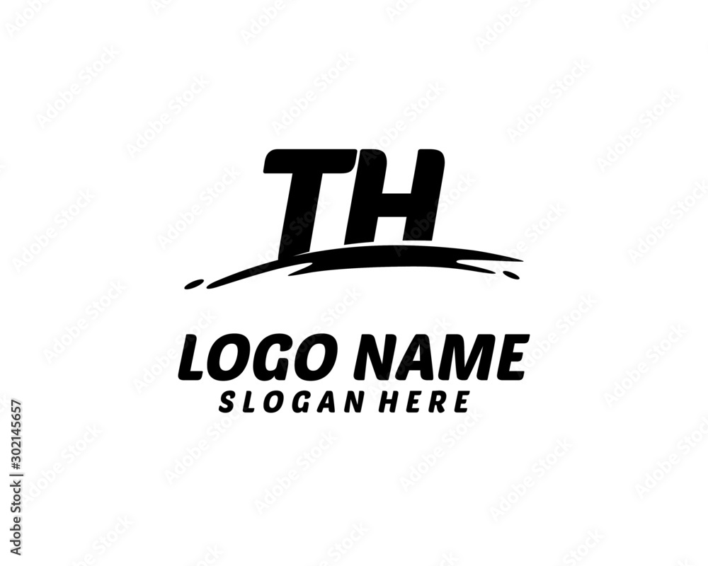 TH Initial with splash logo vector TH Initial with splash logo vector