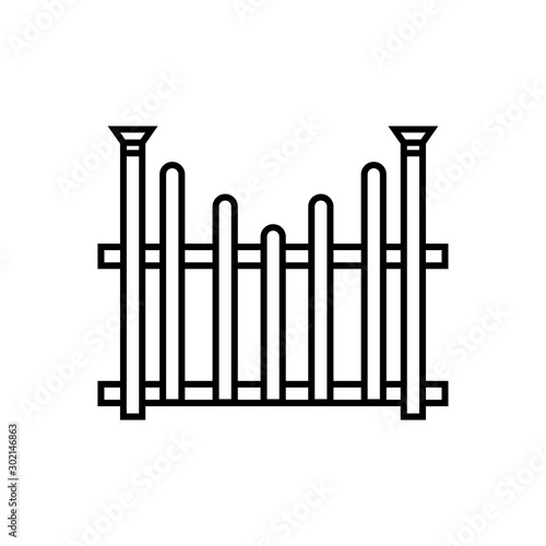 fence icon trendy flat design