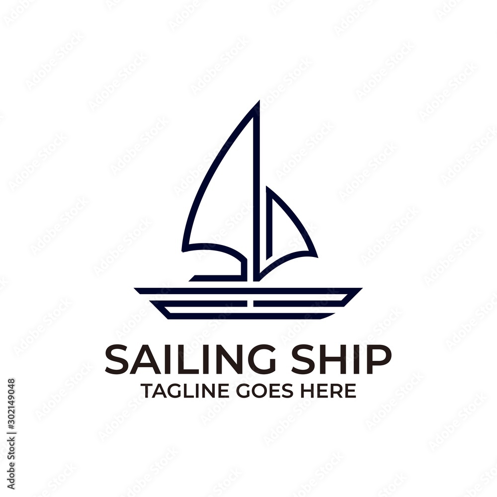 Sailing Ship Design Concept Illustration Vector Template Sailing Ship Design Concept Illustration Vector Template