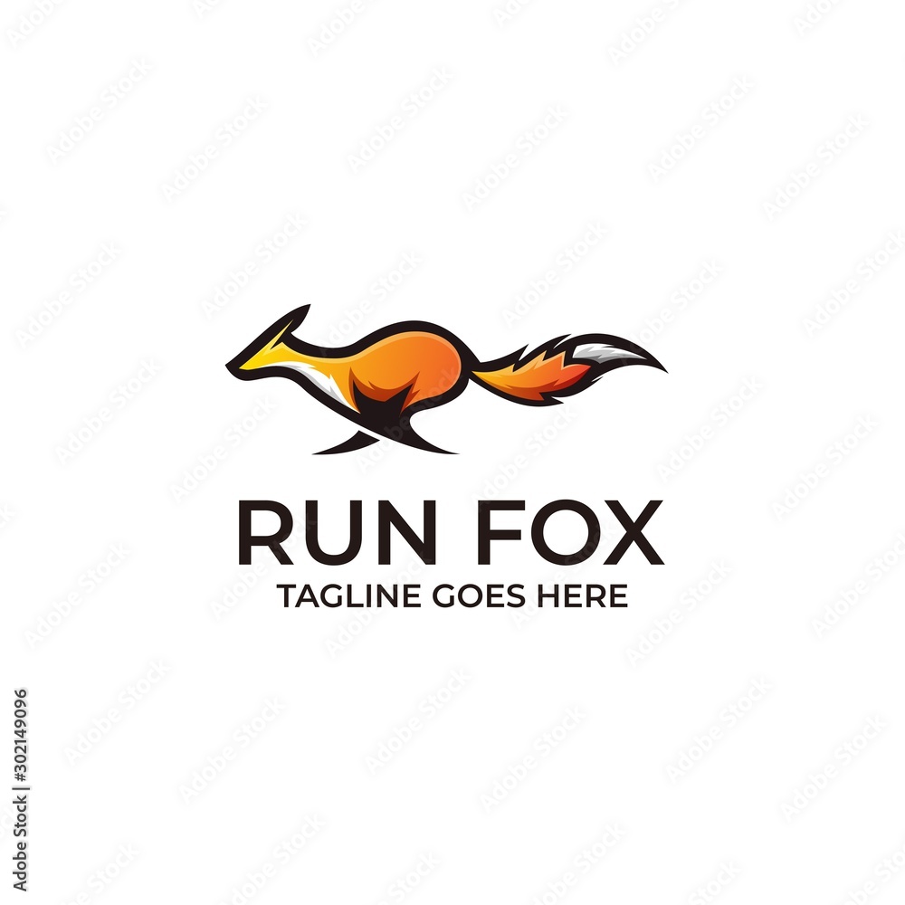 Obraz premium Fox Run Design Concept Illustration Vector Template